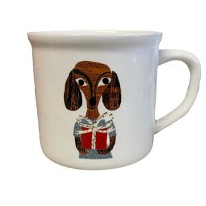Pottery Barn Denise Fiedler Stoneware Whimsical Dog Mug Coffee Cup Present (e7)
